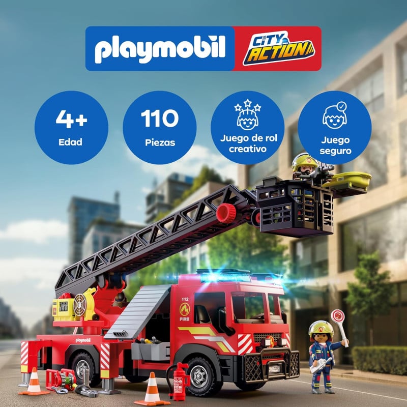 Playmobil City Action Camión De Bomberos Con Escalera 72192