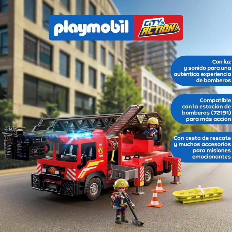 Playmobil City Action Camión De Bomberos Con Escalera 72192
