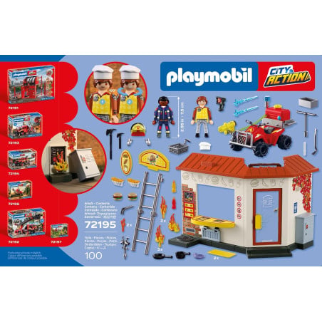 Playmobil City Action Quad De Bomberos Con Hamburguesería 72195