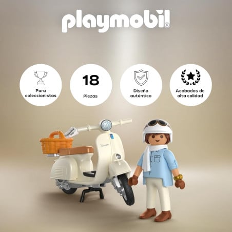 Playmobil Collector Cars Vespa 80º Aniversario Estilo Clásico 72283