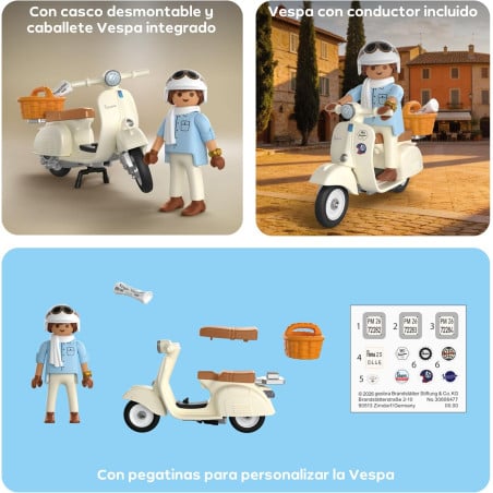 Playmobil Collector Cars Vespa 80º Aniversario Estilo Clásico 72283