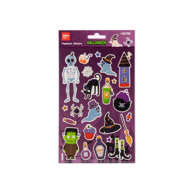 Pegatinas Halloween Esqueletos y Brujas APLI Kids