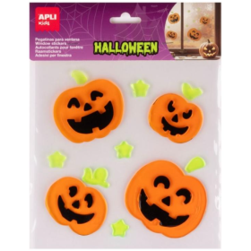 Pegatinas Gel Halloween Calabazas para Ventanas APLI Kids