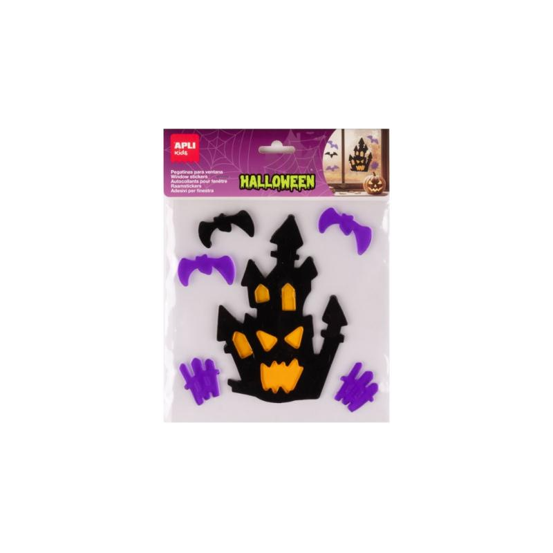 Pegatinas Gel Halloween Casa Encantada para Ventanas APLI Kids