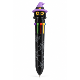 Bolígrafo Multicolor Halloween Gato Negro con Sombrero