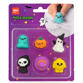 Gomas de Borrar Halloween Puzzle con Calabazas APLI Kids