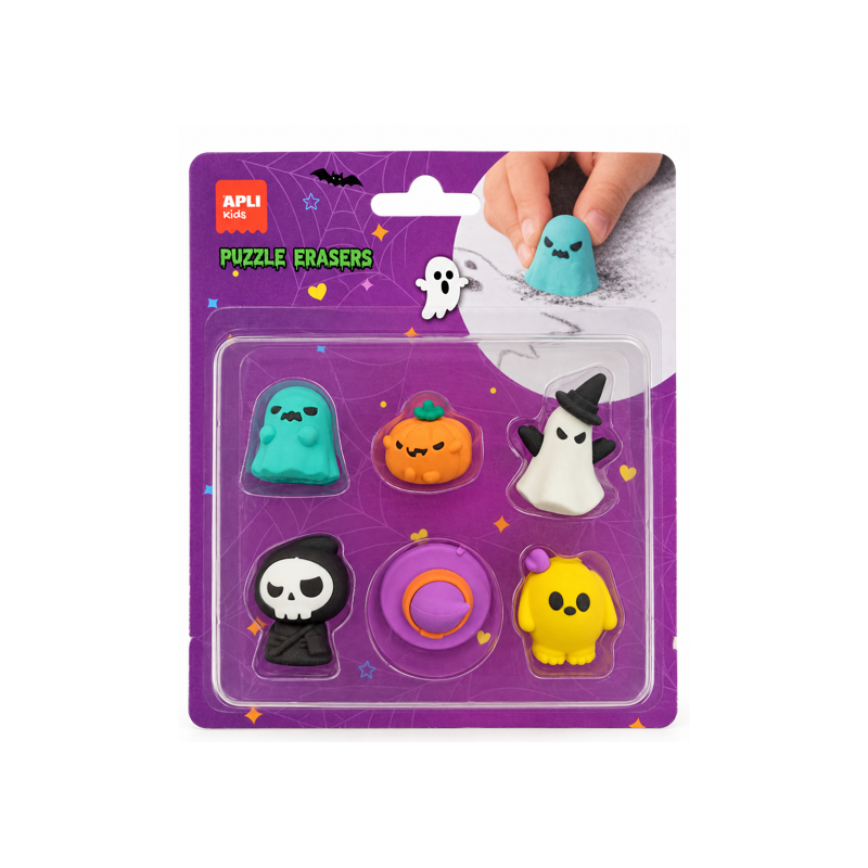 Gomas de Borrar Halloween Puzzle con Calabazas APLI Kids
