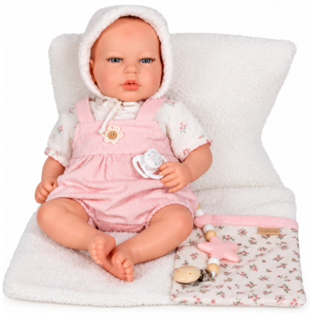 Muñeca Reborn Arias Jimena Rosa de 40 cm con Manta