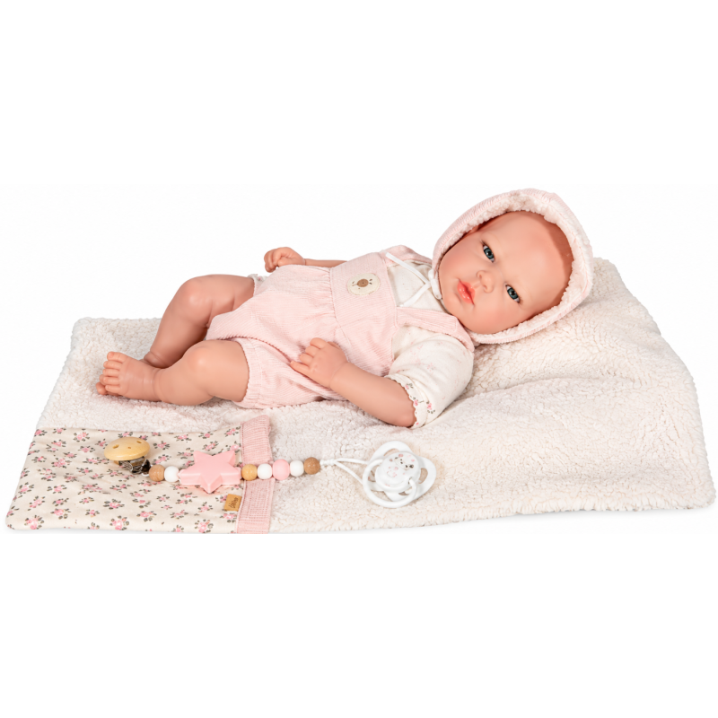 Muñeca Reborn Arias Jimena Rosa de 40 cm con Manta