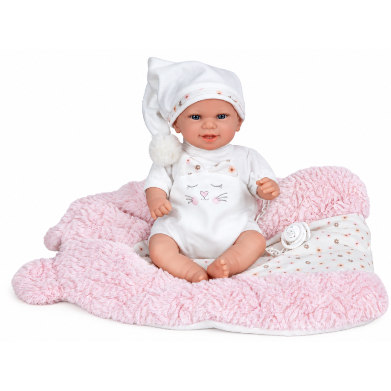 Muñeca Reborn Arias Mar Rosa de 35 cm con Cojín