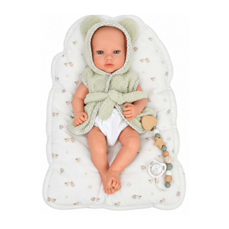 Muñeco Reborn Arias Max Beige de 38 cm con Cojín