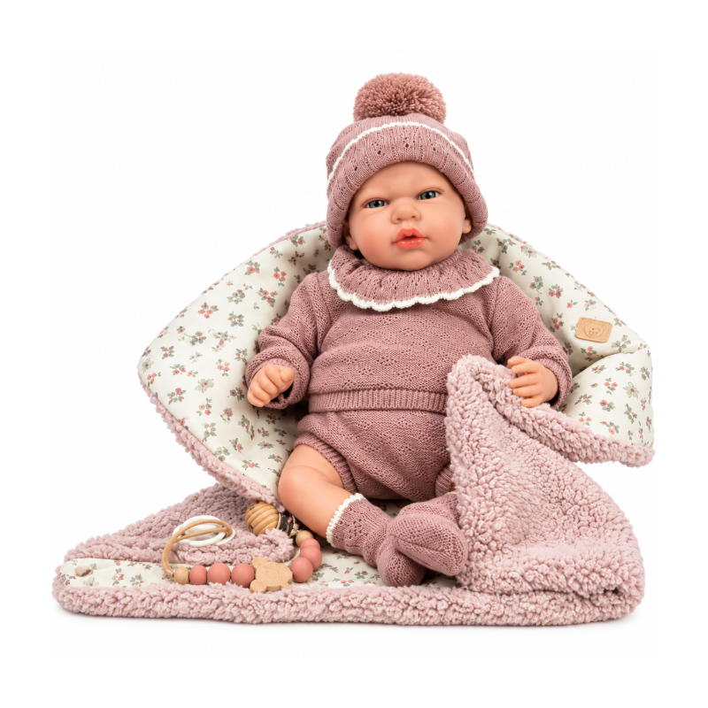 Muñeca Reborn Arias Greta Rosa de 40 cm con Manta