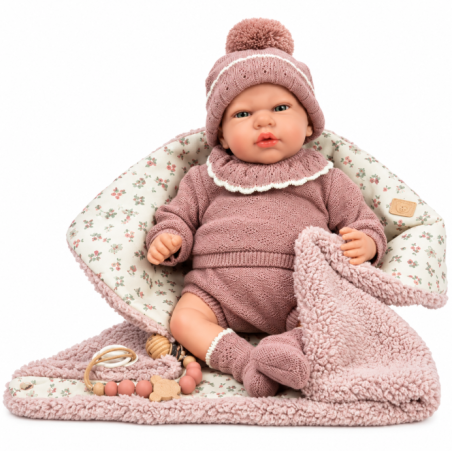 Muñeca Reborn Arias Greta Rosa de 40 cm con Manta