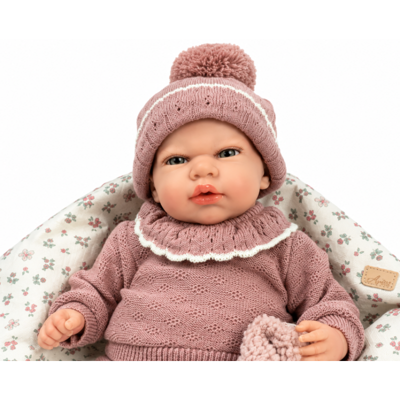 Muñeca Reborn Arias Greta Rosa de 40 cm con Manta