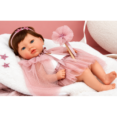 Muñeca Reborn Arias Princess Rosa de 38 cm con Manta