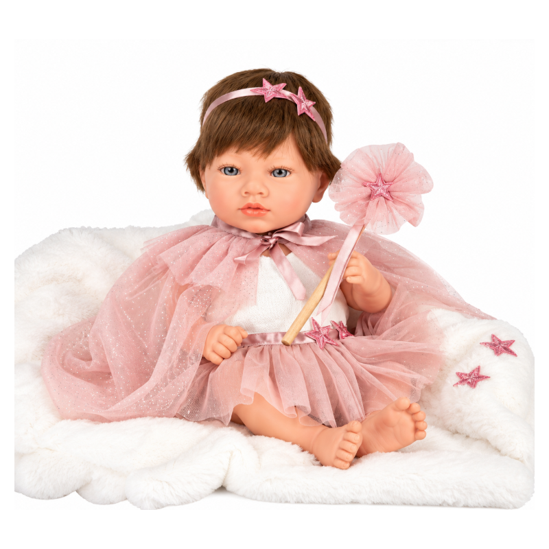 Muñeca Reborn Arias Princess Rosa de 38 cm con Manta