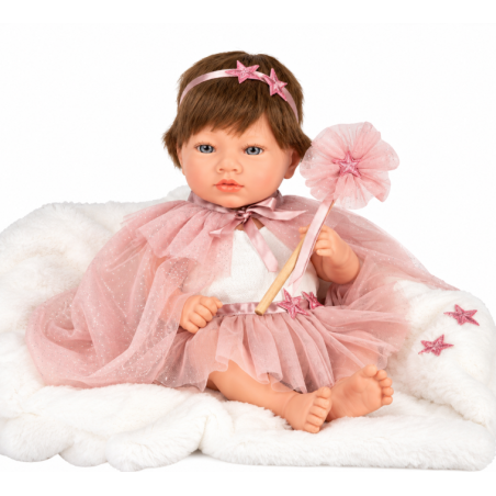 Muñeca Reborn Arias Princess Rosa de 38 cm con Manta