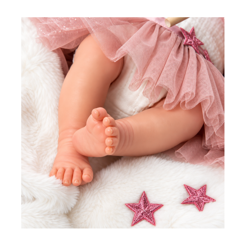 Muñeca Reborn Arias Princess Rosa de 38 cm con Manta