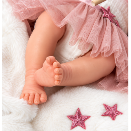 Muñeca Reborn Arias Princess Rosa de 38 cm con Manta