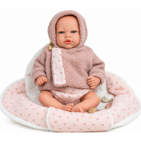 Muñeca Reborn Arias Luna Rosa de 40 cm con Manta Nido 2