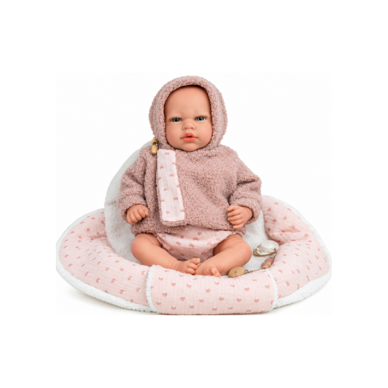 Muñeca Reborn Arias Luna Rosa de 40 cm con Manta Nido