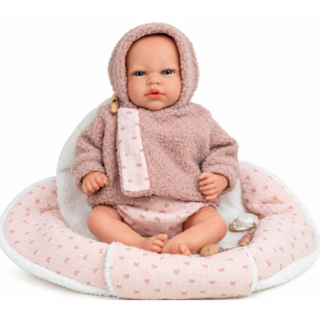 Muñeca Reborn Arias Luna Rosa de 40 cm con Manta Nido