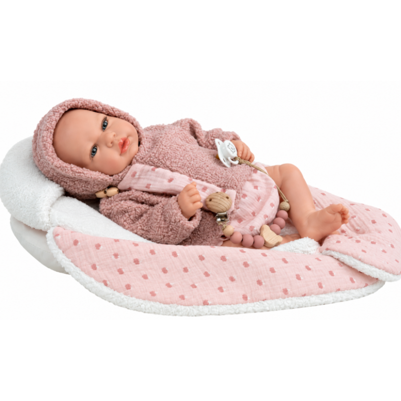 Muñeca Reborn Arias Luna Rosa de 40 cm con Manta Nido