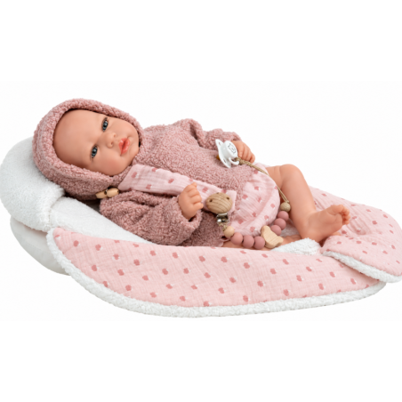 Muñeca Reborn Arias Luna Rosa de 40 cm con Manta Nido