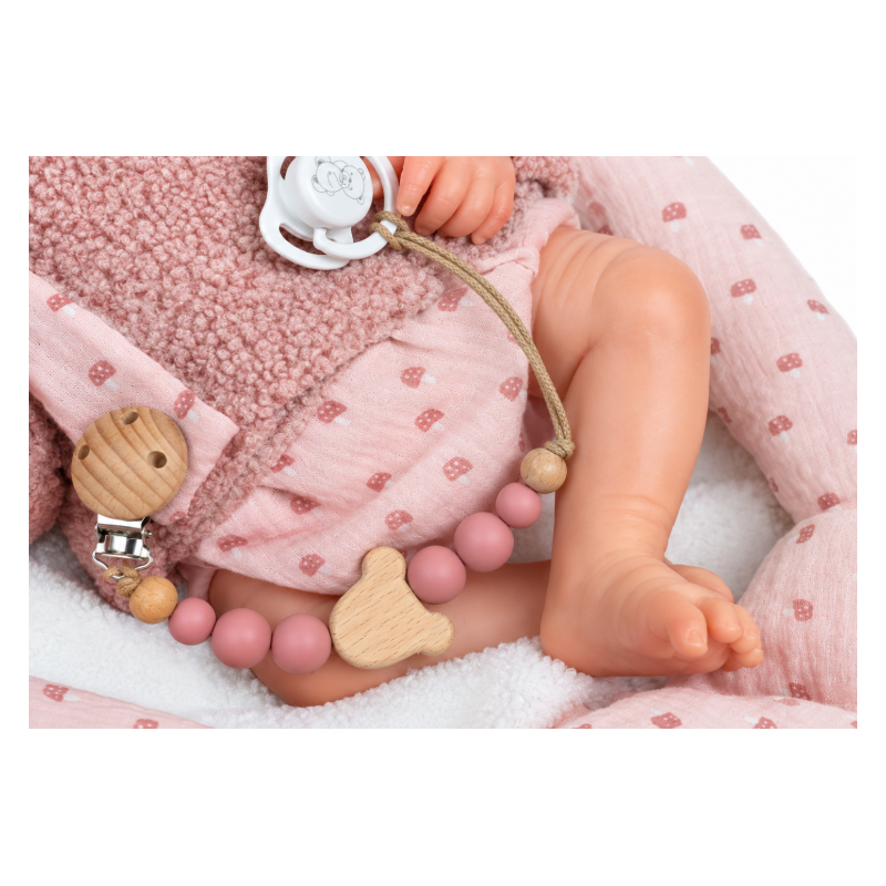 Muñeca Reborn Arias Luna Rosa de 40 cm con Manta Nido