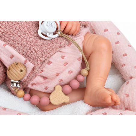 Muñeca Reborn Arias Luna Rosa de 40 cm con Manta Nido