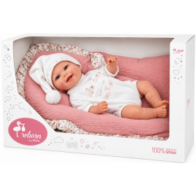 Muñeca Reborn Arias Mar Rosa de 35 cm con Cojín