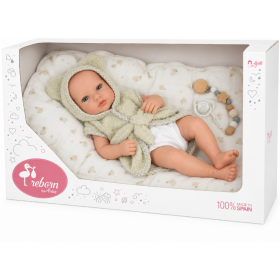 Muñeco Reborn Arias Max Beige de 38 cm con Cojín