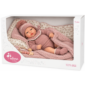 Muñeca Reborn Arias Greta Rosa de 40 cm con Manta
