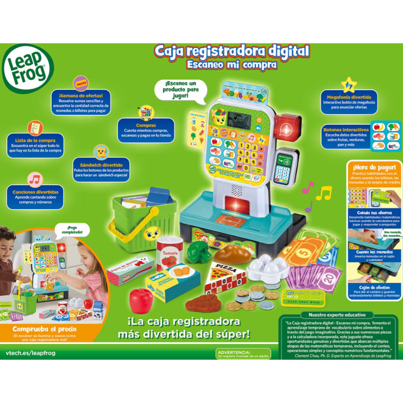Leap Frog Caja Registradora Digital Escaneo Mi Compra