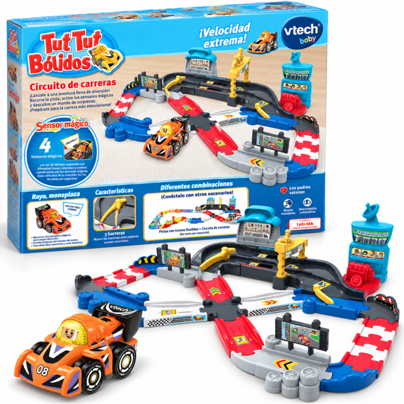 VTech Circuito de Carreras Tut Tut Bólidos Con Rayo Monoplaza De Vtech
