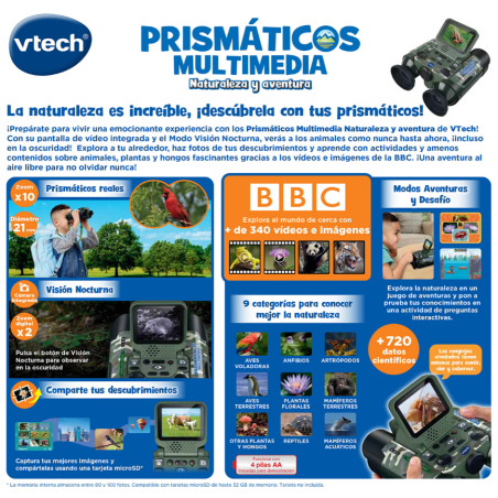 VTech Prismáticos Multimedia Naturaleza Y Aventura Camuflaje