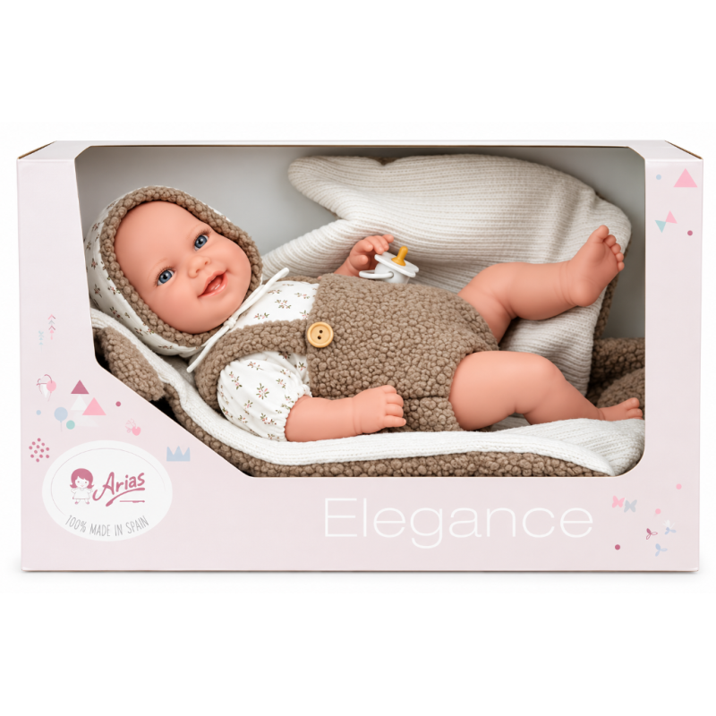 Muñeco Elegance Arias Babyto Marrón de 35 cm...