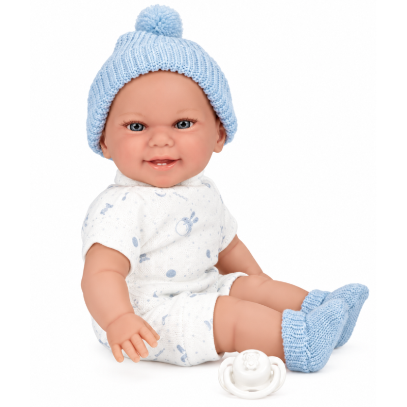 Muñeco Elegance Arias Babyto Azul de 34 cm con Mecanismo de Risa