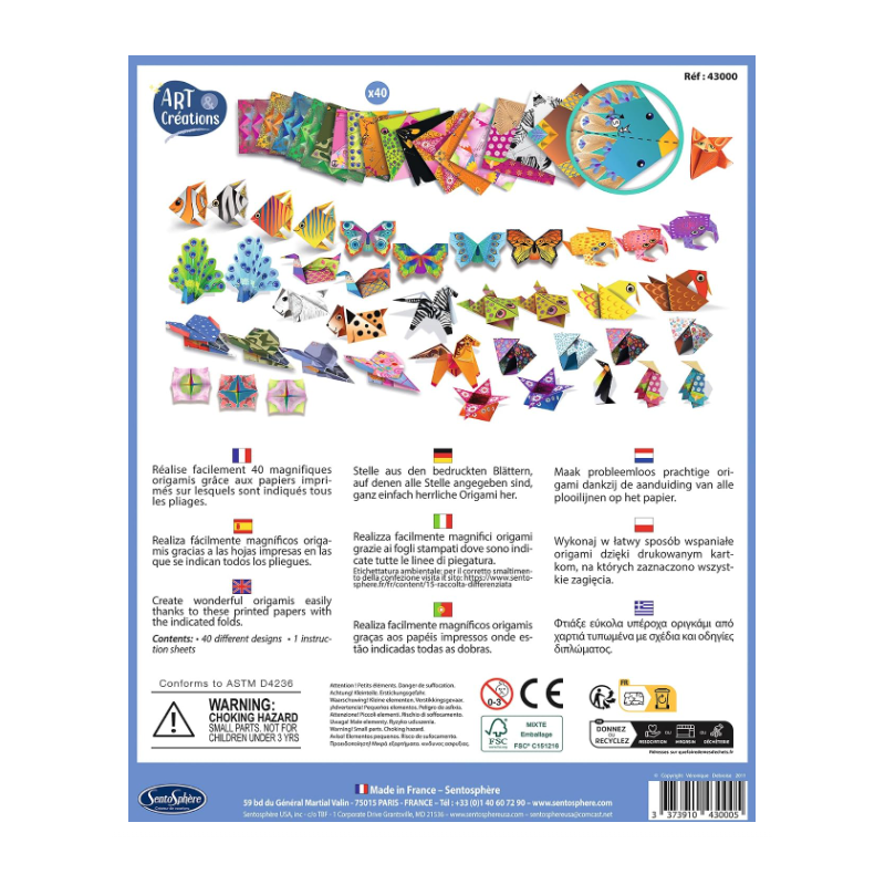 Kit de Origami 40 Figuras SentoSphère