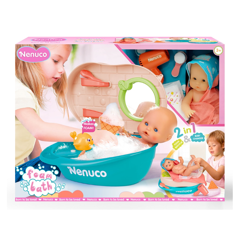 Nenuco Baño de Espuma 2 en 1 con Bañera y Cambiador
