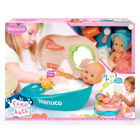 Nenuco Baño de Espuma 2 en 1 con Bañera y Cambiador