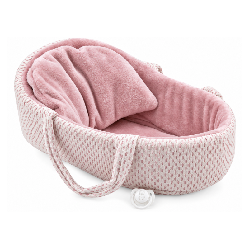 Muñeca Elegance Arias Andie Rosa de 40 cm con Capazo y Mecanismo de Llanto