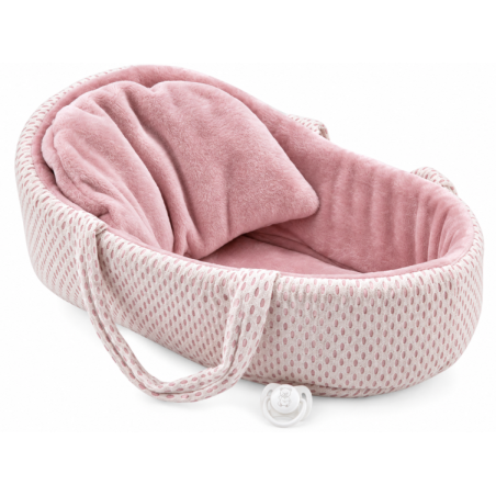 Muñeca Elegance Arias Andie Rosa de 40 cm con Capazo y Mecanismo de Llanto
