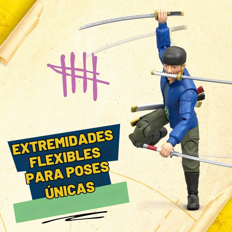 One Piece Figura Articulada Roronoa Zoro 15 Cm