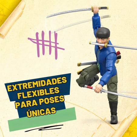 One Piece Figura Articulada Roronoa Zoro 15 Cm