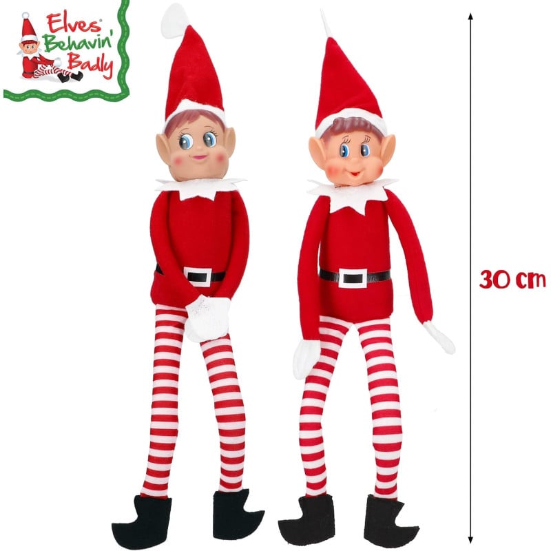 Pack 2 Elfos Traviesos Elfie y Elvie 30 Cm