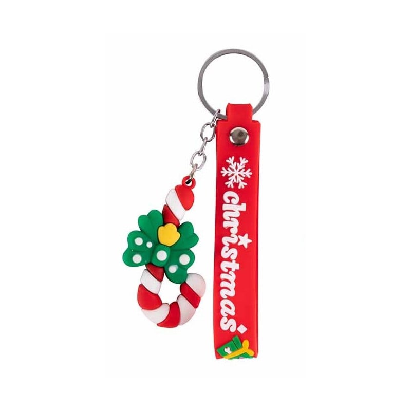 Llavero Navideño Bastón De Caramelo