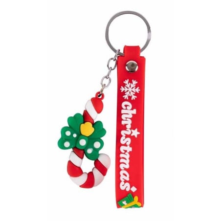 Llavero Navideño Bastón De Caramelo