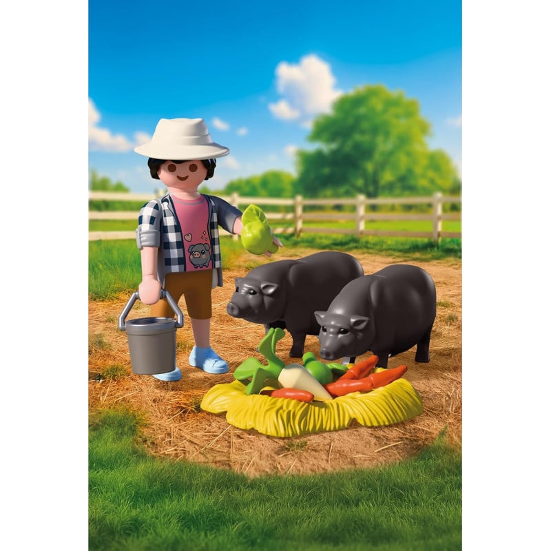 Playmobil Country Granjero Con Cerdo Panzón 72171