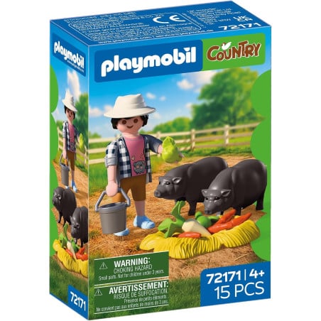 Playmobil Country Granjero Con Cerdo Panzón 72171